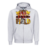Heather Grey softball my heart is on that field Zipper Hoodie - RanaPortraitStore