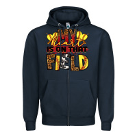 Navy softball my heart is on that field Zipper Hoodie - RanaPortraitStore