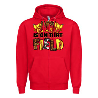 Red softball my heart is on that field Zipper Hoodie - RanaPortraitStore