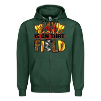 Sports Green softball my heart is on that field Zipper Hoodie - RanaPortraitStore