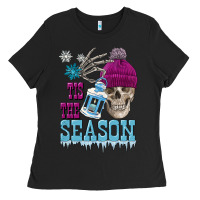 Tis The Season Winter Skull Ladies Tee | Teevron
