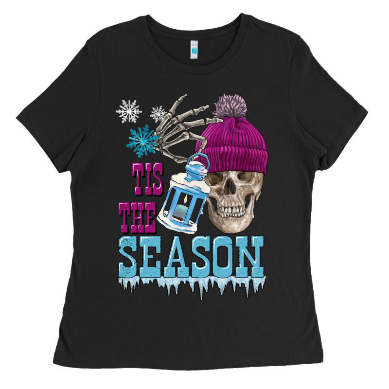 Tis The Season Winter Skull Ladies Tee by FaDigitalArtStudio | Teevron