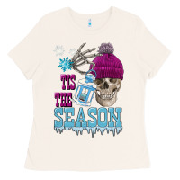 Bone tis the season winter skull Ladies Tee - FaDigitalArtStudio