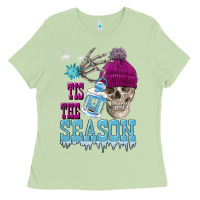 Matcha tis the season winter skull Ladies Tee - FaDigitalArtStudio