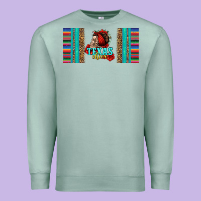 Texas Chica Skull With Bandana Premium Sweatshirt Designed By Jasminsmagicworld