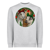 Heather Grey Baby Goats Christmas Heavyweight Sweatshirt - RanaPortraitStore