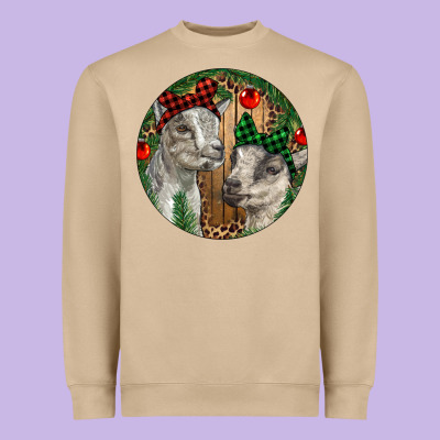 Baby Goats Christmas Heavyweight Sweatshirt Designed By Ranaportraitstore