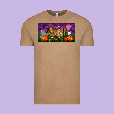 Halloween Mini License Plate Vintage Tee Designed By Bundleandbundleshop
