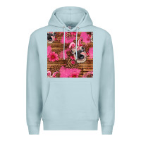 Blue Mist easter heifer with bunny ears seamless pattern Premium Hoodie - Artiststas