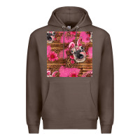 Coffee easter heifer with bunny ears seamless pattern Premium Hoodie - Artiststas