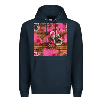 Navy easter heifer with bunny ears seamless pattern Premium Hoodie - Artiststas