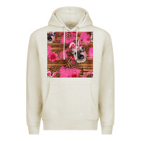 Oatmeal Heather easter heifer with bunny ears seamless pattern Premium Hoodie - Artiststas