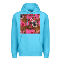 Ocean Blue easter heifer with bunny ears seamless pattern Premium Hoodie - Artiststas