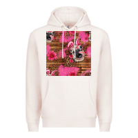 Pale Pink easter heifer with bunny ears seamless pattern Premium Hoodie - Artiststas