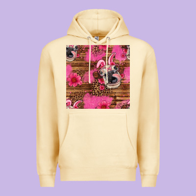 Easter Heifer With Bunny Ears Seamless Pattern Premium Hoodie Designed By Artiststas