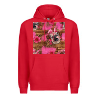 Red easter heifer with bunny ears seamless pattern Premium Hoodie - Artiststas