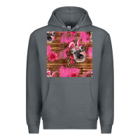 Rock easter heifer with bunny ears seamless pattern Premium Hoodie - Artiststas