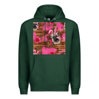 Sports Green easter heifer with bunny ears seamless pattern Premium Hoodie - Artiststas