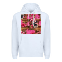 White easter heifer with bunny ears seamless pattern Premium Hoodie - Artiststas