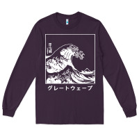 Plum the great wave off kanagawa Long Sleeve Tee - artisFamous