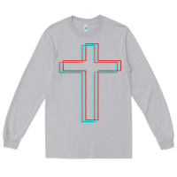 Moon Dust A Neon Christian Cross Long Sleeve Tee - artisFamous