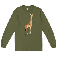 Army Green Giraffe Long Sleeve Tee - artisFamous