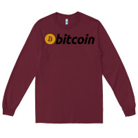 Burgundy vintage look bitcoin Long Sleeve Tee - artisFamous