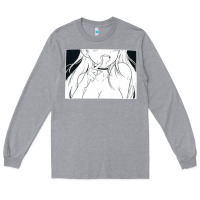 Heather Grey anime eyes Long Sleeve Tee - artisFamous