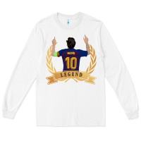 White Messi The Legend Long Sleeve Tee - artisFamous