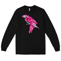 Black pink parrot T-shirts Long Sleeve Tee - artisFamous
