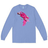 Colony Blue pink parrot T-shirts Long Sleeve Tee - artisFamous