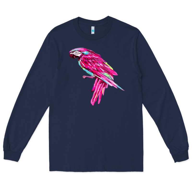 Pink Parrot T-shirts Long Sleeve Tee by artisFamous | Teevron