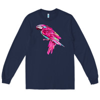 Navy pink parrot T-shirts Long Sleeve Tee - artisFamous