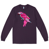 Plum pink parrot T-shirts Long Sleeve Tee - artisFamous