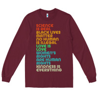 Burgundy vintage, retro science is real, black lives matter Long Sleeve Tee - artisFamous