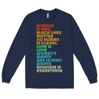 Navy vintage, retro science is real, black lives matter Long Sleeve Tee - artisFamous