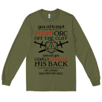 Army Green tabletop rpg d20 orc massage critical failure Long Sleeve Tee - artisFamous