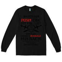 Black tabletop rpg d20 orc massage critical failure Long Sleeve Tee - artisFamous