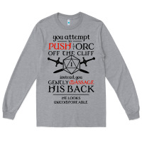 Heather Grey tabletop rpg d20 orc massage critical failure Long Sleeve Tee - artisFamous