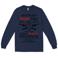 Navy tabletop rpg d20 orc massage critical failure Long Sleeve Tee - artisFamous