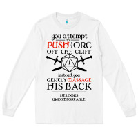 White tabletop rpg d20 orc massage critical failure Long Sleeve Tee - artisFamous
