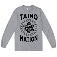 Heather Grey white taino nation coqui sun boricua taino Long Sleeve Tee - artisFamous