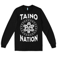 Black white taino nation coqui sun boricua taino Long Sleeve Tee - artisFamous