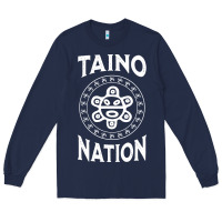 Navy white taino nation coqui sun boricua taino Long Sleeve Tee - artisFamous