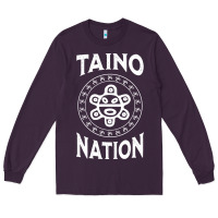 Plum white taino nation coqui sun boricua taino Long Sleeve Tee - artisFamous