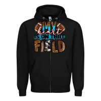 Black my heart is on that field football Zipper Hoodie - RanaPortraitStore