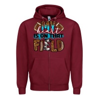 Burgundy my heart is on that field football Zipper Hoodie - RanaPortraitStore