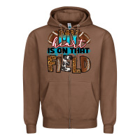 Chestnut my heart is on that field football Zipper Hoodie - RanaPortraitStore