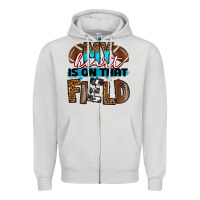 Dove Grey my heart is on that field football Zipper Hoodie - RanaPortraitStore