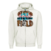 Oatmeal Heather my heart is on that field football Zipper Hoodie - RanaPortraitStore